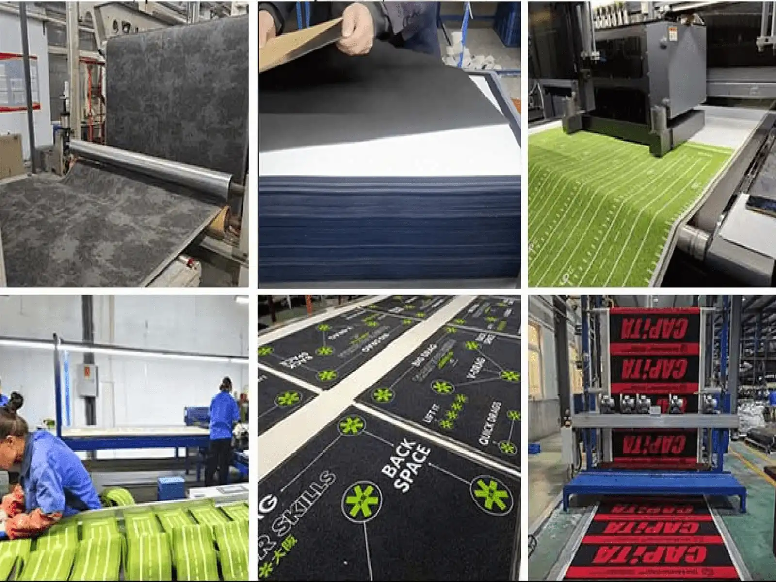 OEM counter mat manufacturing process including printing, warehouse and production equipment