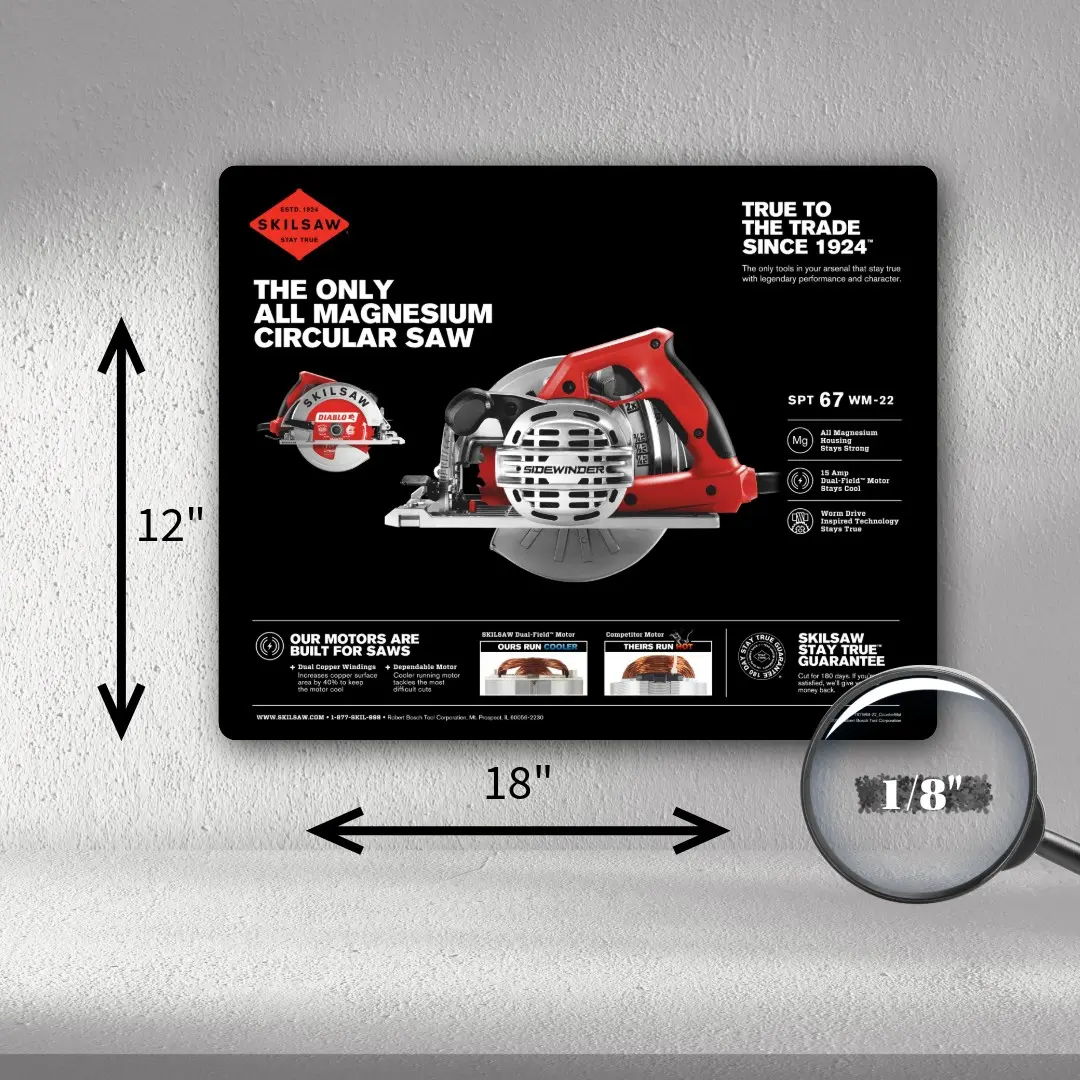 Custom fabric counter mat with printed branding for promotional and retail displays